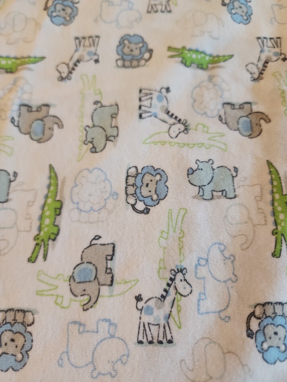 Little Me Baby Blanket Jungle Safari 100% Cotton White
